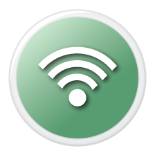 Broadband Icon on top of a light green background